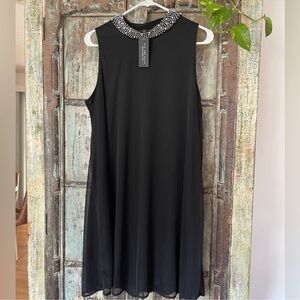 NWT Nik And Nash Beaded Neck Mini Dress In Black